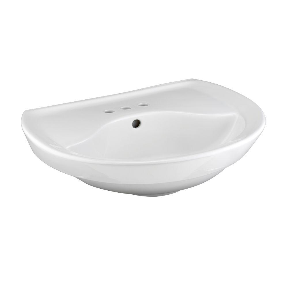 American Standard Ravenna Pedestal Sink Basin With 4 In Faucet Centers In White 0268 004 020 The Home Depot