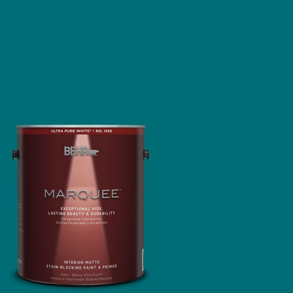 BEHR MARQUEE 1 gal. #MQ6-35 Teal Motif Matte One-Coat Hide ...