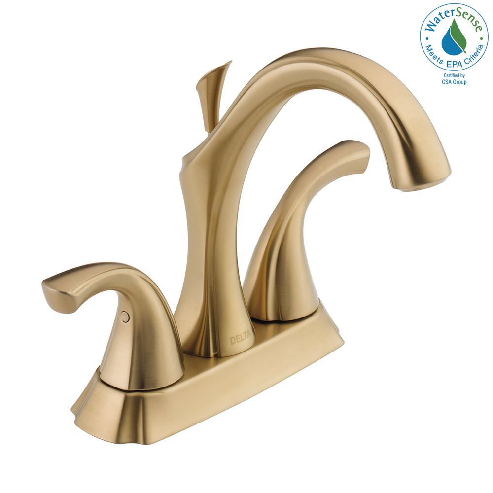 Delta Addison 4 In Centerset 2 Handle Bathroom Faucet With Metal Drain   Champagne Bronze Delta Centerset Bathroom Faucets 2592 Czmpu Dst 64 145 