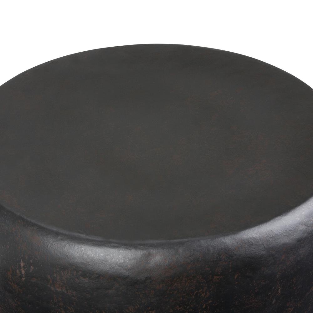 Simpli Home Garvy Contemporary Round 20 In Wide Metal Accent Side Table In Rustic Bronze Axcmtbl 12 St The Home Depot