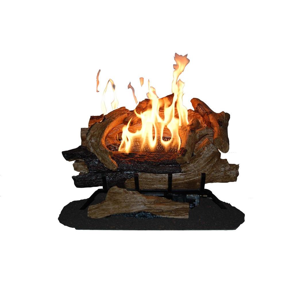 Emberglow Savannah Oak 30 in. VentFree Propane Gas Fireplace Logs with