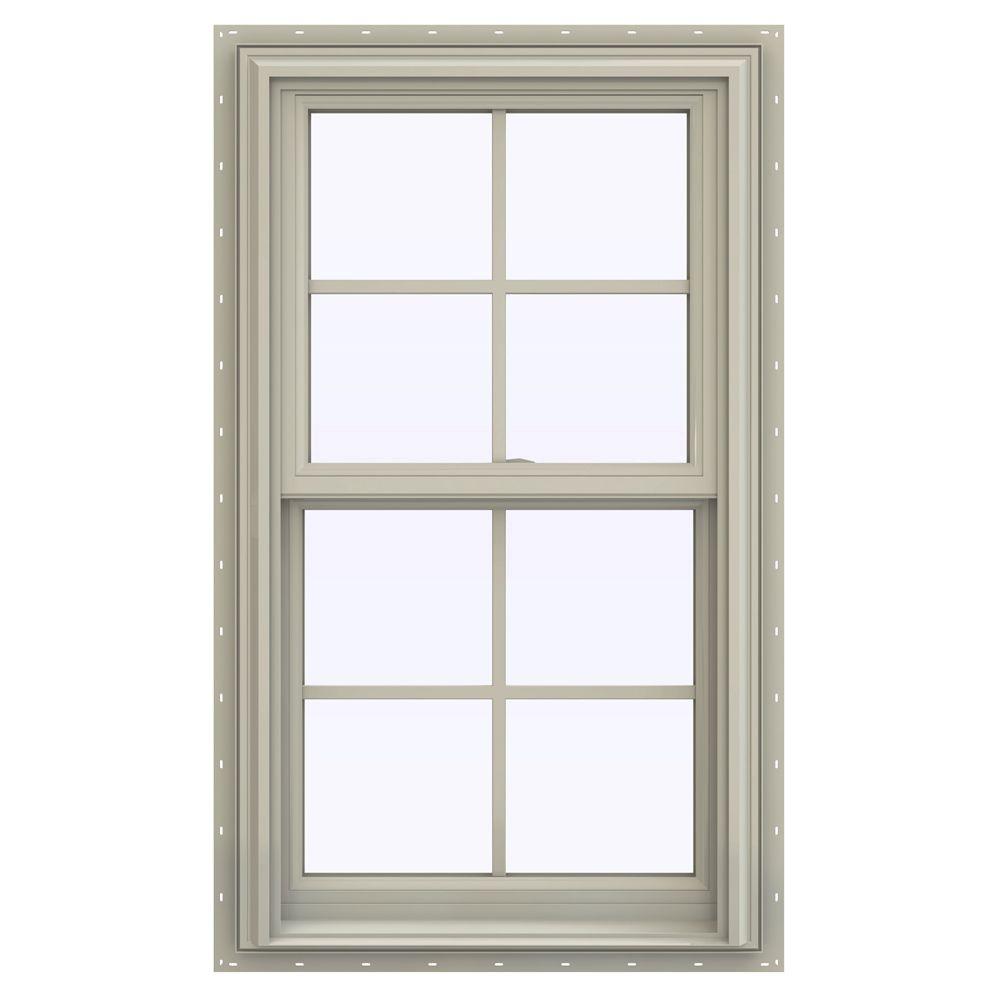 Best Rated New Construction Double Hung Windows The 23 5 In X 35 V 2500 Series Desert Sand Vinyl Double Hung