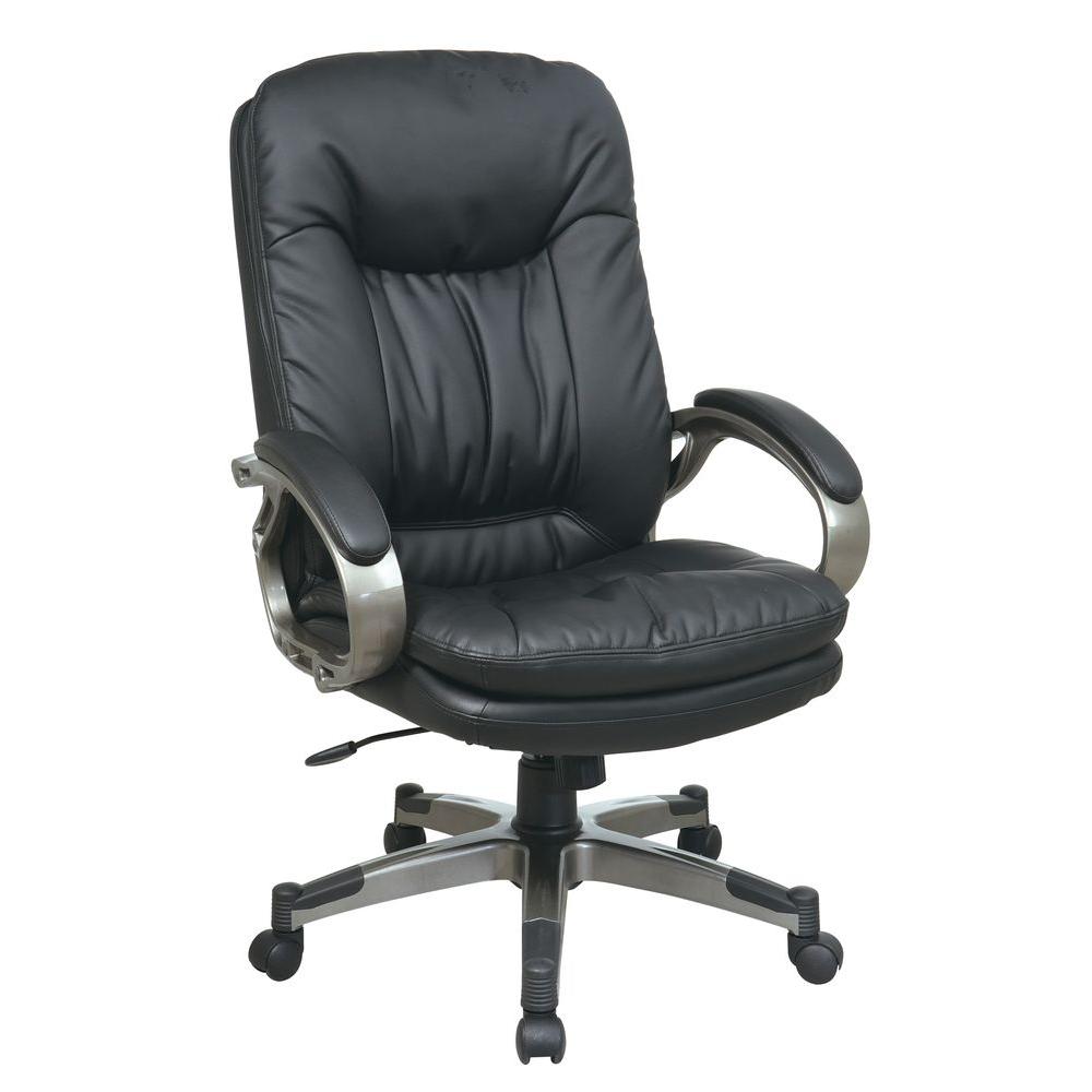 Work Smart Black Eco Leather Executive Office Chair-ECH83507-EC3 - The ...