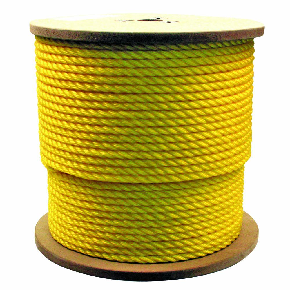 Rope King 1/2 in. x 250 ft. Hollow Braided Poly Rope YellowHBP12250 The Home Depot