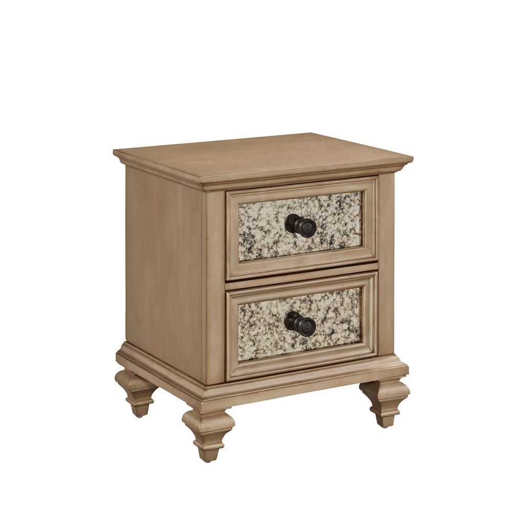 Home Styles Visions 2 Drawer Silver Gold Champagne Nightstand 5576 Internet 300390075 Home Styles Visions 2 Drawer Silver Gold Champagne Nightstand