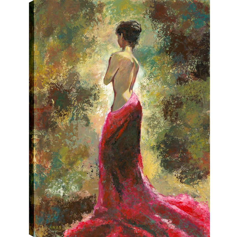 Lady In Red Figurative Art Fresh Printed Canvas Wall Dcor Gallery Wrapped