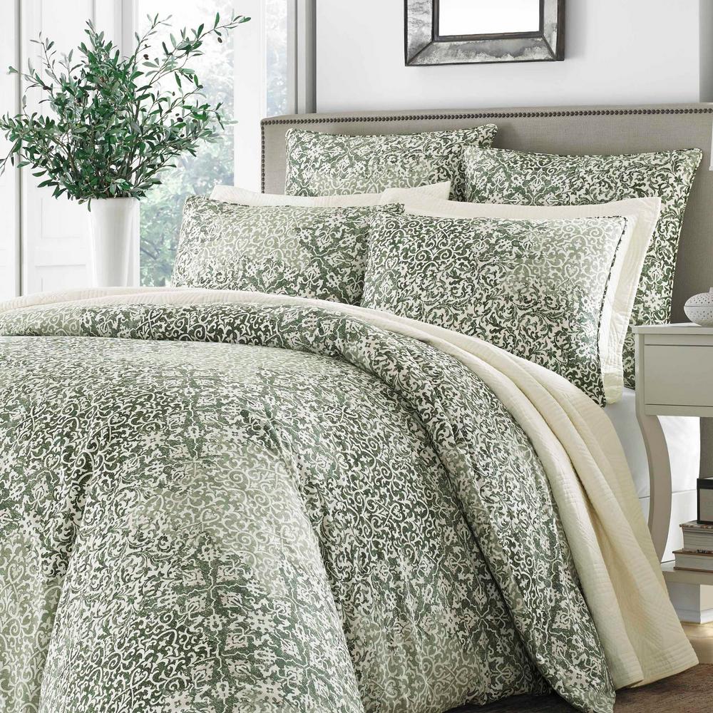 Stone Cottage Abingdon 3 Piece Green King Cotton Comforter Set