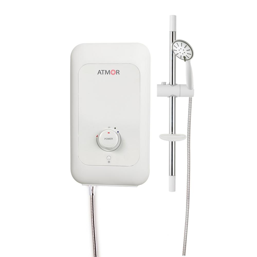 ATMOR 8,500-Watt Electric Tankless Water Heater Shower System (Incl. Water Heater, Hose, Handheld, Rise Bar, Soap Dish) was $169.99 now $99.99 (41.0% off)