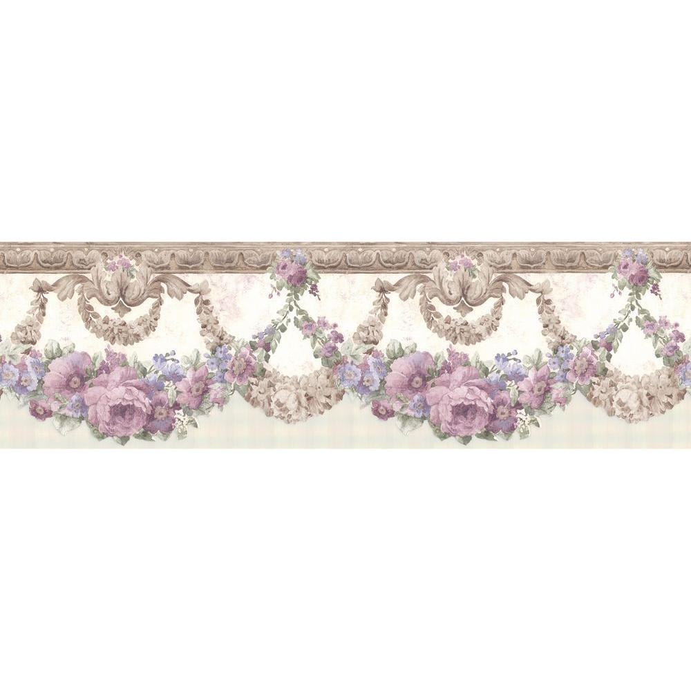 Mirage Marianne Purple Floral Bough Wallpaper Border992B06659 The