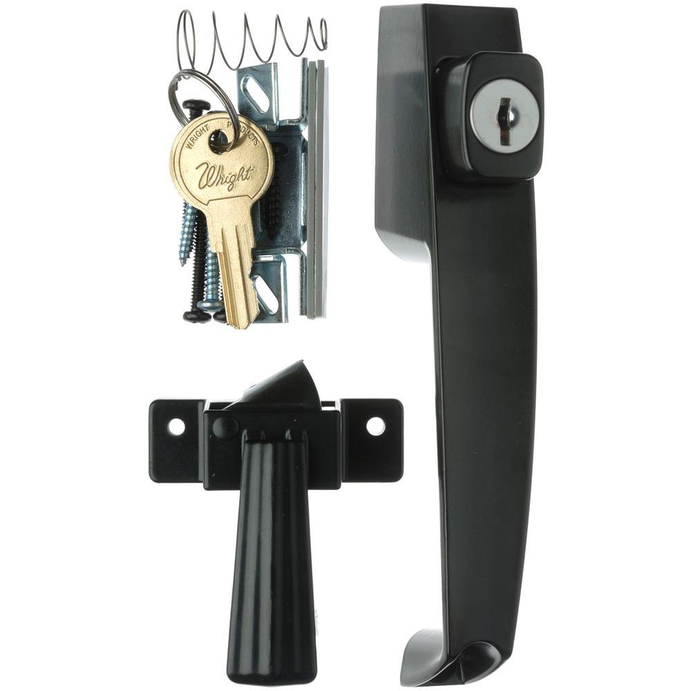 Wright Products 1 34 In Black Push Button Keyed Screen And Storm Door