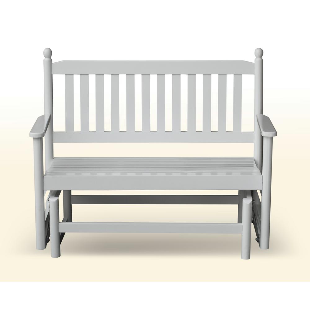 Hinkle Chair Company 2-Person White Wood Outdoor Patio Glider by Hinkle Chair Company