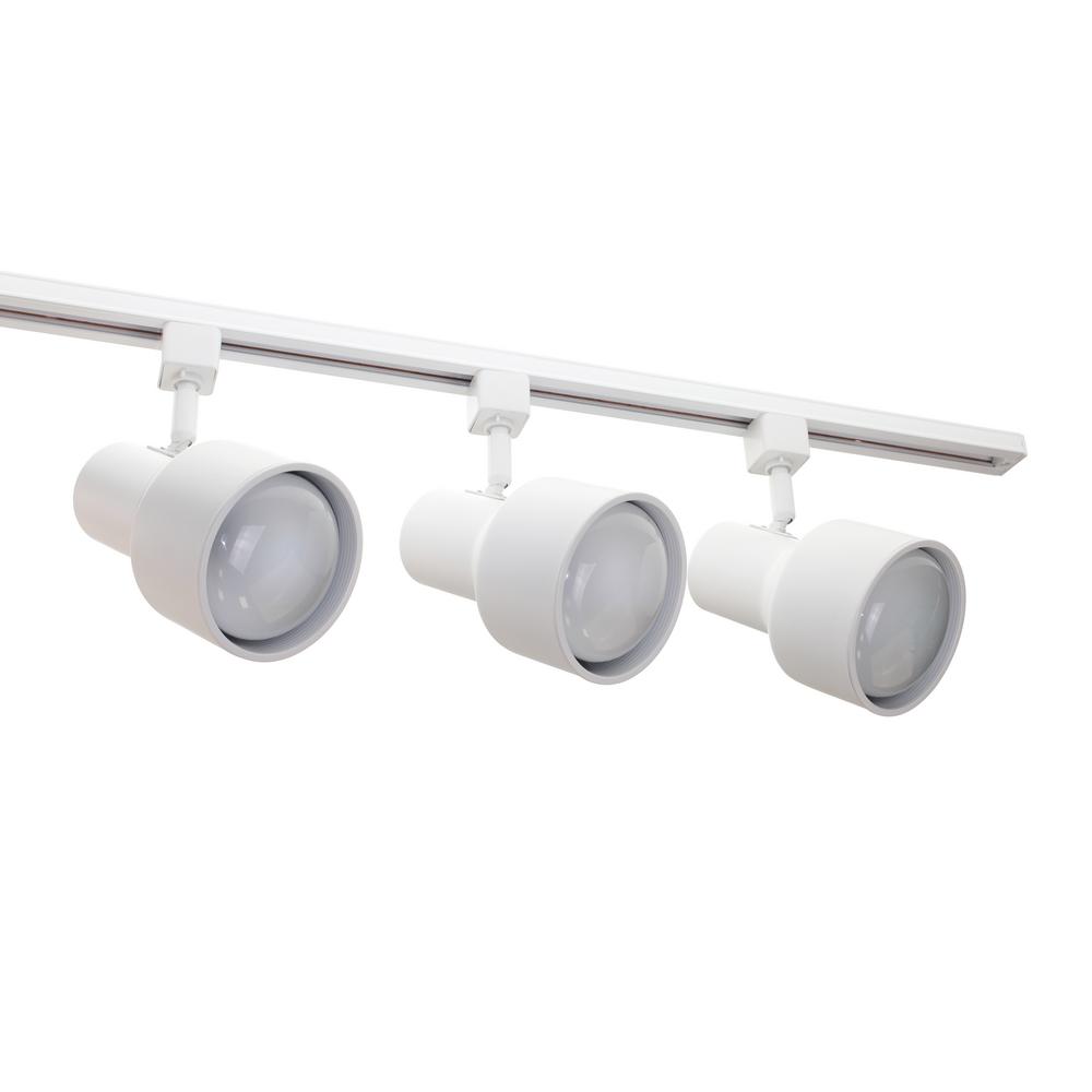 NICOR 4 ft. 3Light White Baffle Track Lighting Kit10997WHBF The