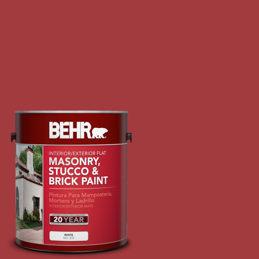 Behr 1 Gal Pfc 02 Brick Red Flat Interior Exterior Masonry Stucco Pfc 02 Brick Red Flat Interior Exterior Masonry