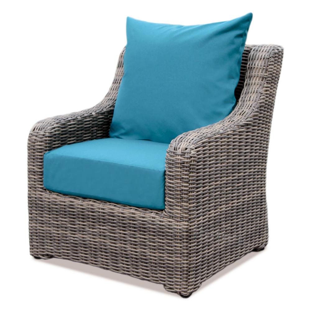 AE Outdoor Cherry Hill Plastic Outdoor Lounge Chair with Spectrum Peacock Cushion569104PEA