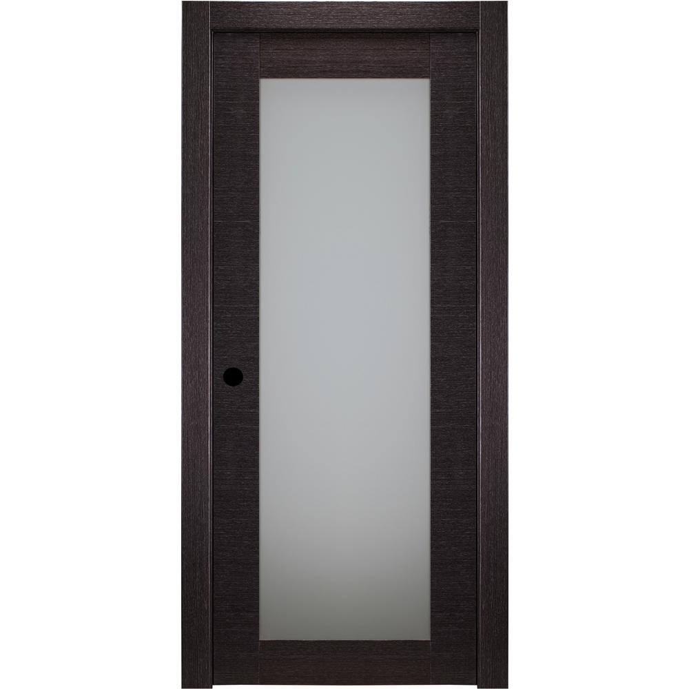Belldinni 30 In X 80 In Avanti 207 Black Apricot Right Hand Solid Core Wood 1 Lite Frosted Glass Single Prehung Interior Door
