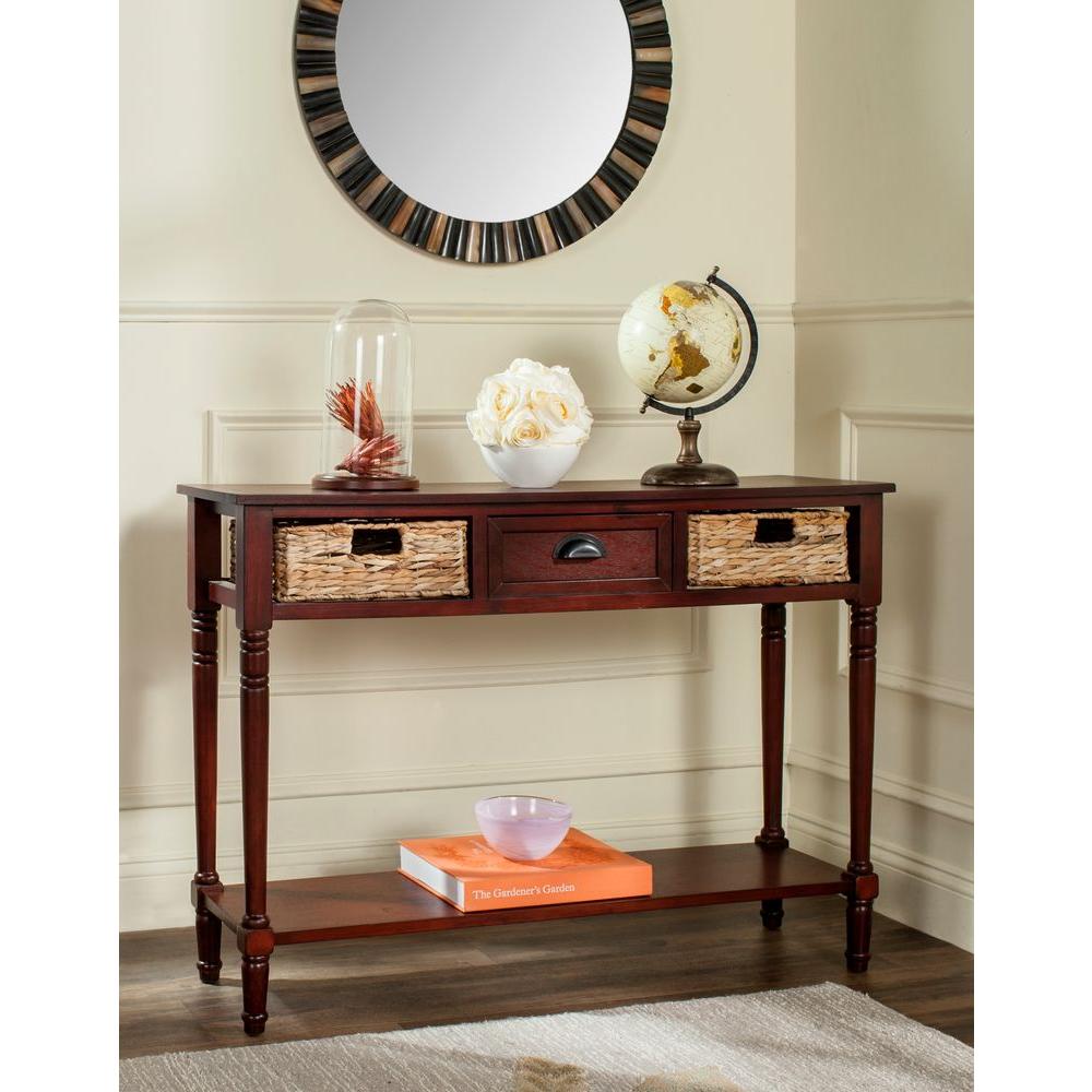 Safavieh Christa Cherry Storage Console Table Amh5737c The Home Depot Safavieh Christa Cherry Storage Console Table