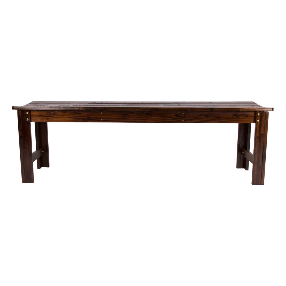 Wood Backless Outdoor Benches Patio Chairs The Home Depot Backless Cedar Wood Outdoor Garden Bench Burnt Brown