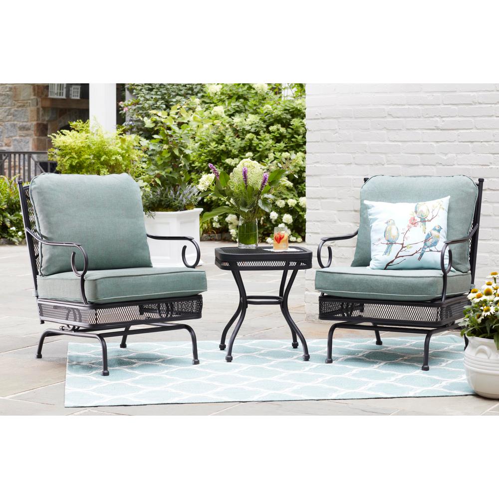 Hampton Bay Amelia Springs 3-Piece Metal Patio Conversation Set with