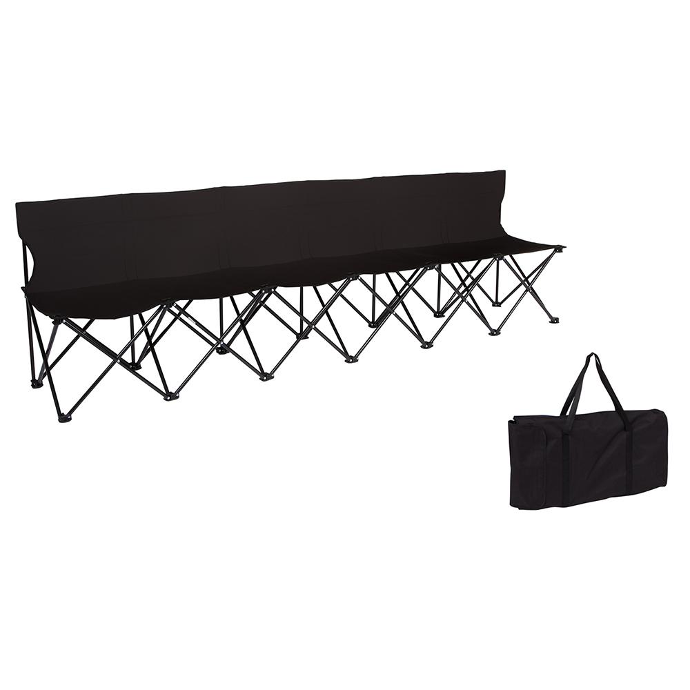 BenefitUSA Folding Team Sport Sideline Bench 6 Seater with Carry Bag