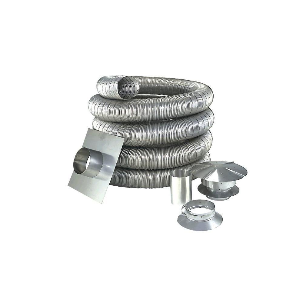 Z-Flex 5 in. x 35 ft. Stainless Steel Oil Liner Kit-2OILKTX0535 - The ...