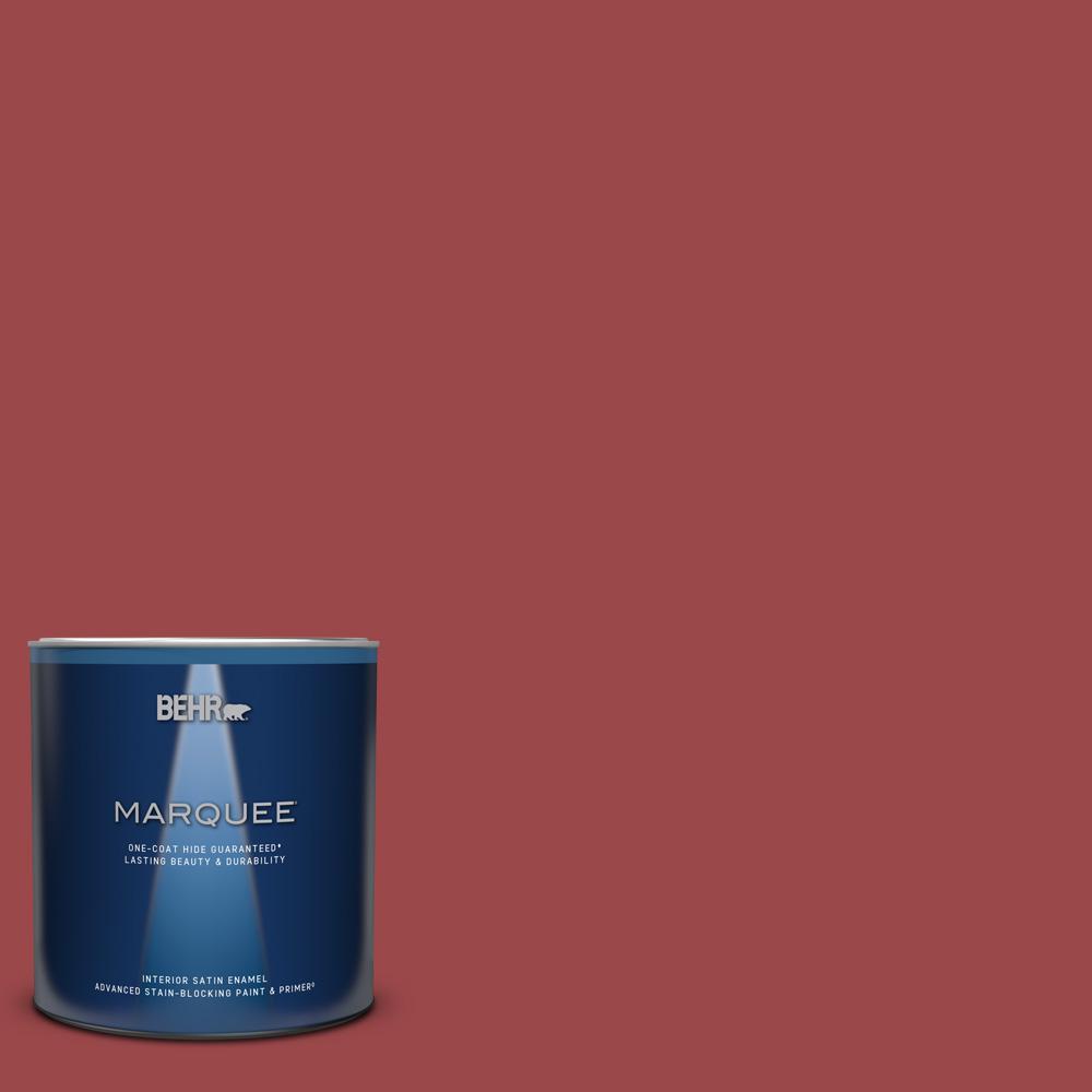BEHR MARQUEE 1 qt. 150D7 Regal Red Satin Enamel Interior Paint and