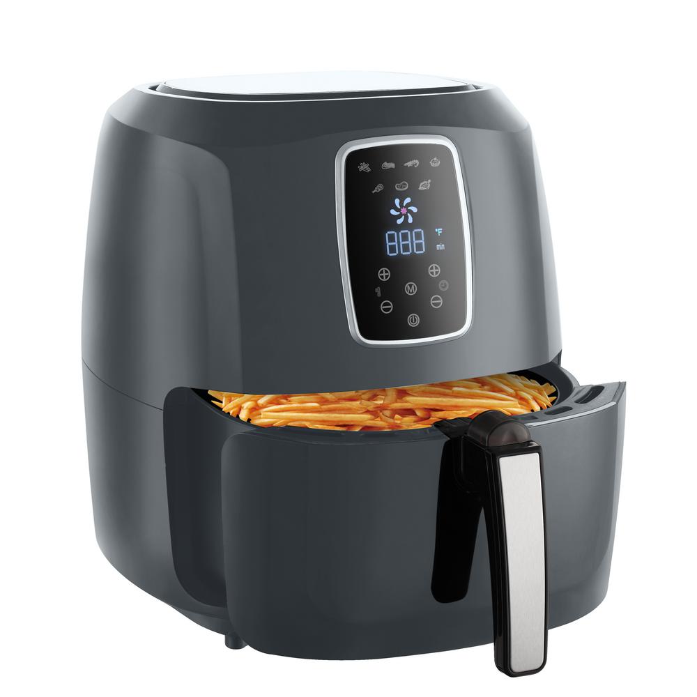 Emerald 5.2 l Gray Air Fryer 1800Watts Capacity with Digital LED Touch