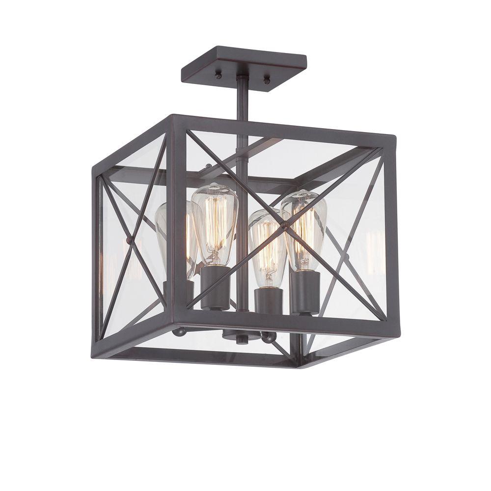 Designers Fountain High Line 4 Light Satin Bronze Interior Designers Fountain High Line 4 Light Satin Bronze Interior Incandescent Semi Flush Mount
