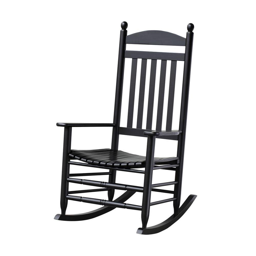 Unbranded Bradley Black Slat Patio Rocking Chair 200sbf Rta The Home Depot