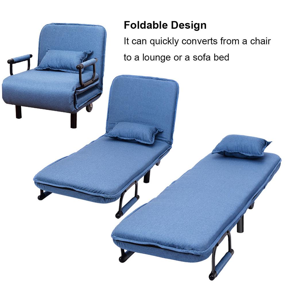 Blue Shipping） Convertible Sofa Bed,Floor Folding Lazy Recliner Chaise Lounges Couches Adjustable Floor Chair for Living Room and Bedroom （ U.S