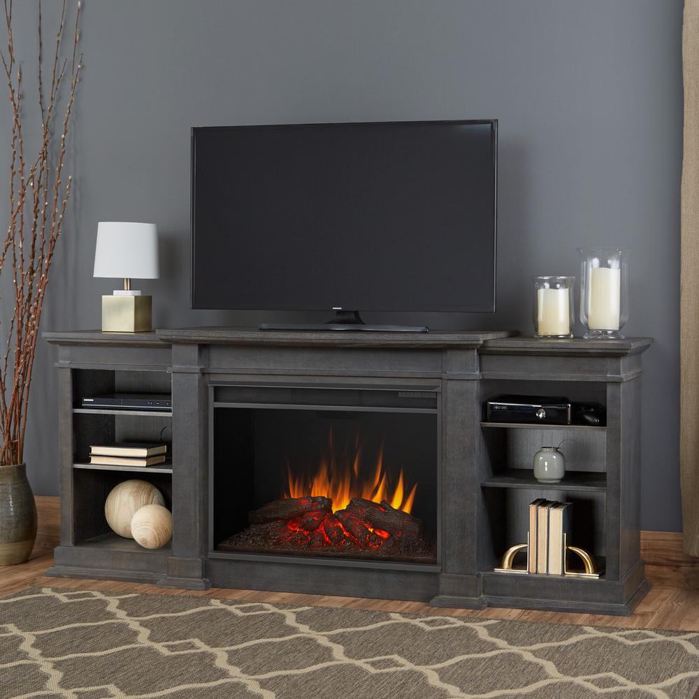 Real Flame Eliot Grand 81 in. Electric Fireplace TV Stand Entertainment