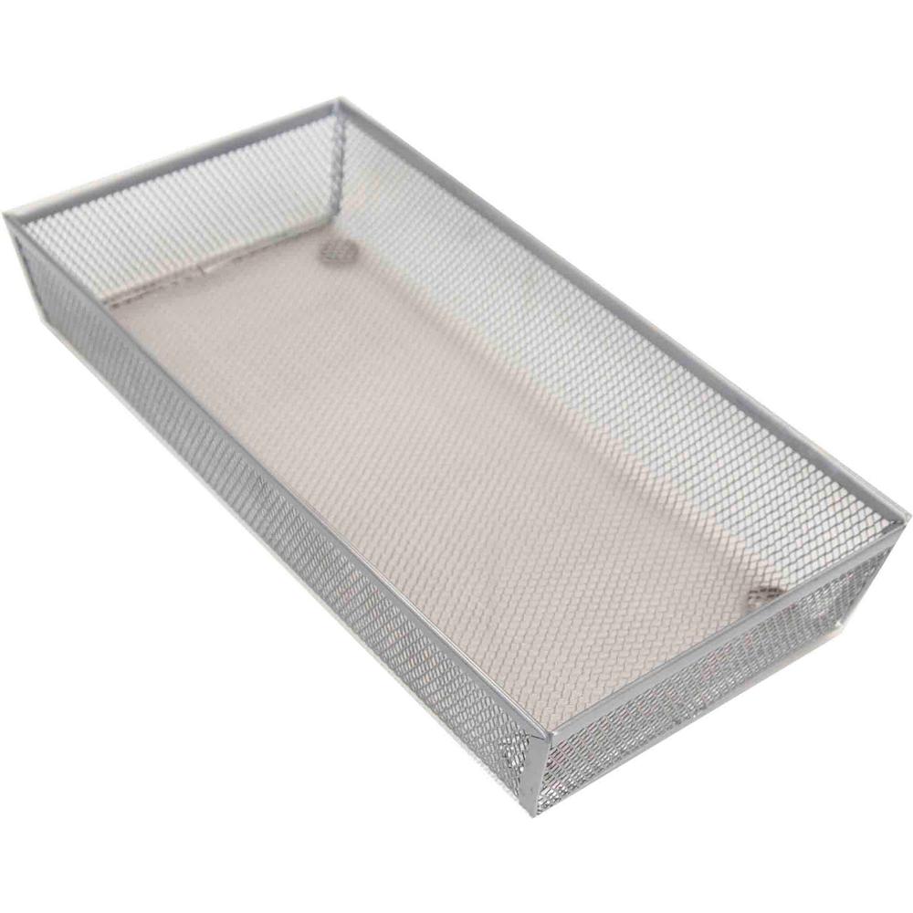 Home Basics 6 In X 12 Silver Mesh Steel Drawer Organizer Silver Mesh Steel Drawer Organizer