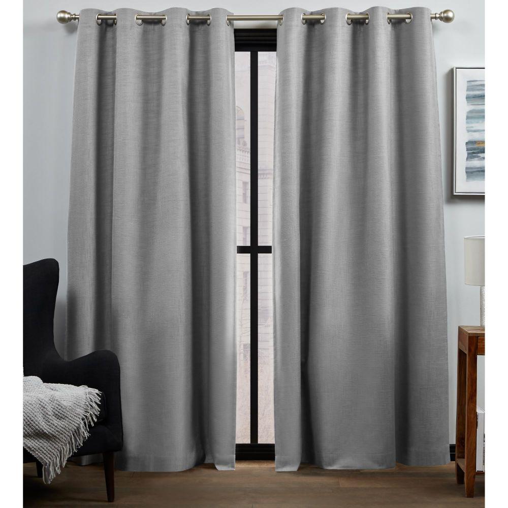 Bensen Grey Blackout Grommet Top Curtain Panel 52 in. W x 96 in. L (2 ...