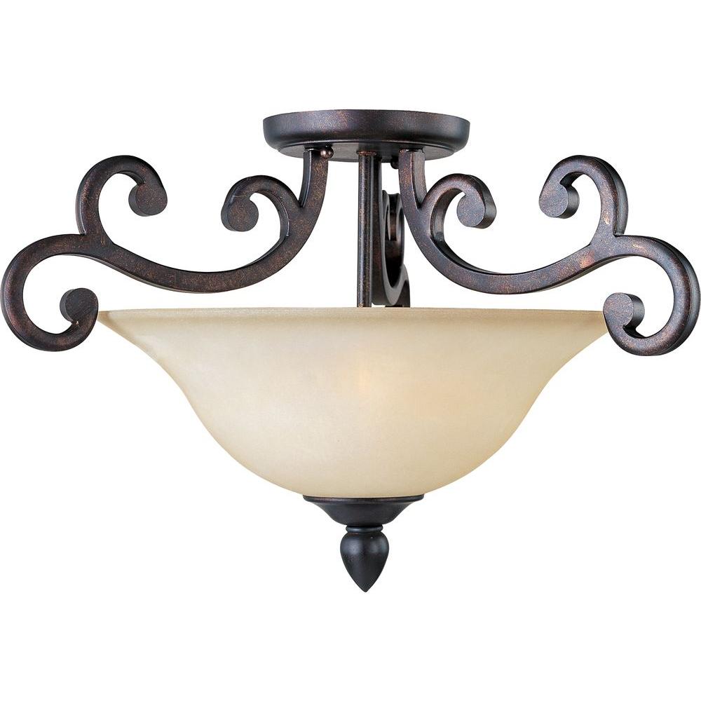 Maxim Lighting Richmond 3 Light Colonial Umber Semi Flush Mount