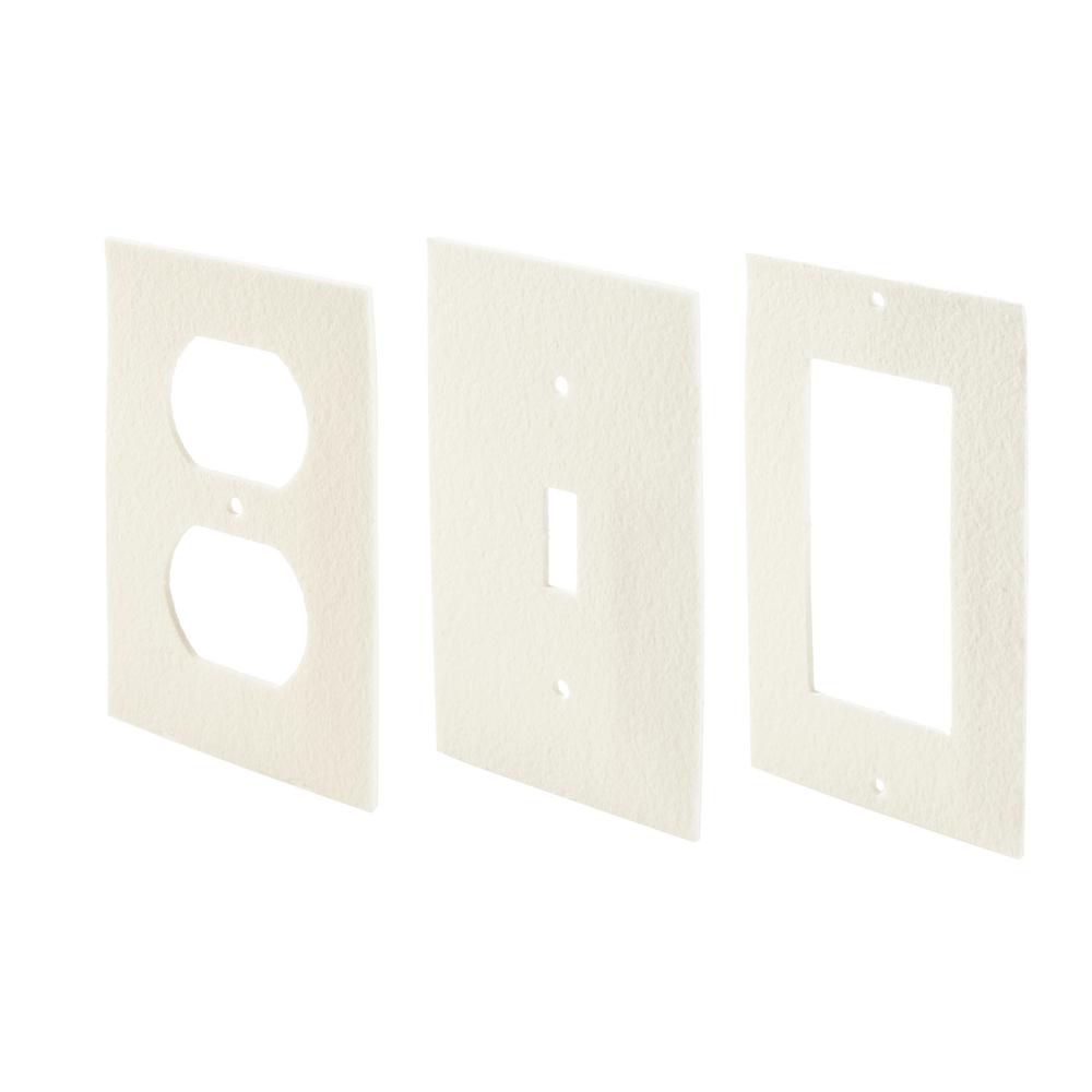 Electrical Cover 6 in Pack Insulated Sealers 2 Receptacle White Outlet sealers