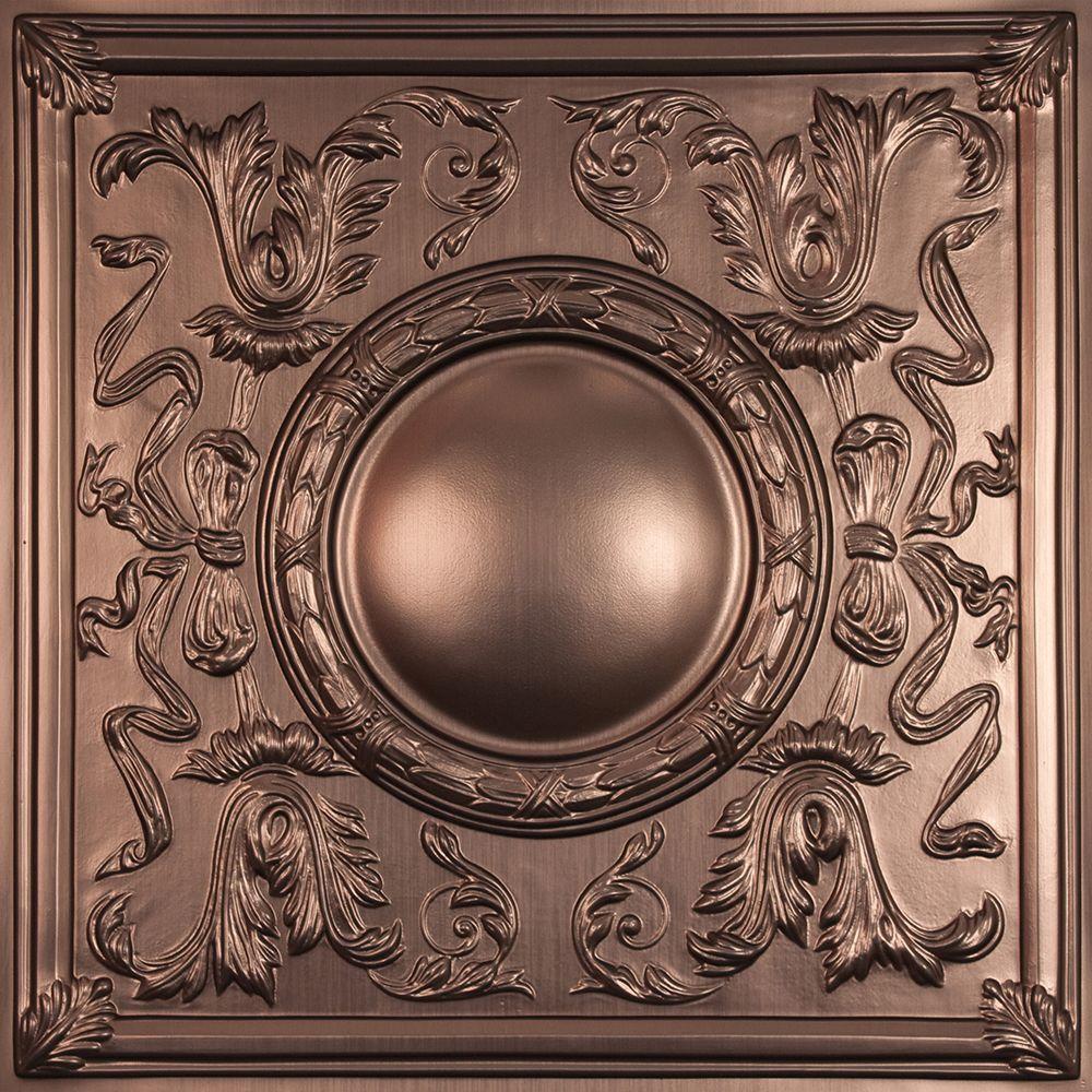 Ceilume Bella Faux Bronze 2 Ft X 2 Ft Lay In Or Glue Up Ceiling Panel Case Of 6