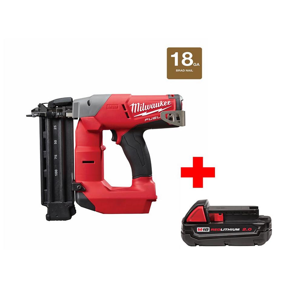 Milwaukee M18 FUEL 18Volt LithiumIon Brushless 18Gauge Cordless Brad