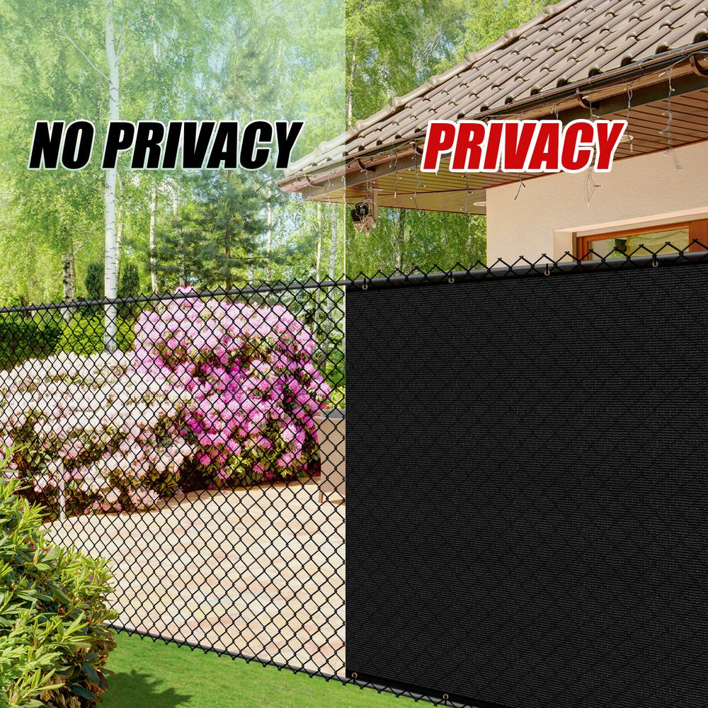 Colourtree 4 Ft X 82 Ft Black Privacy Fence Screen Hdpe Mesh Windscreen With Reinforced Grommets For Garden Fence Custom Size 4x82fs 2 The Home Depot