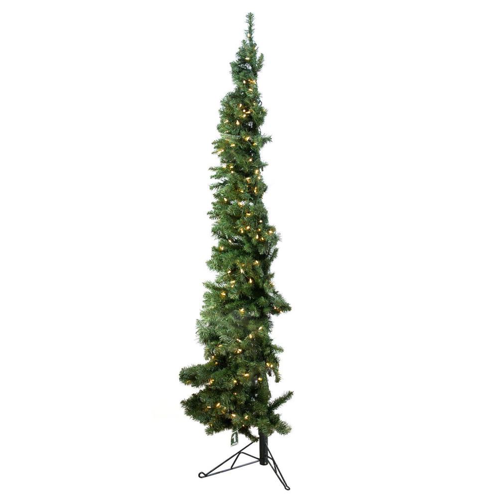 Home Heritage 5 Ft Clear Pre Lit Slim Artificial Indoor Corner