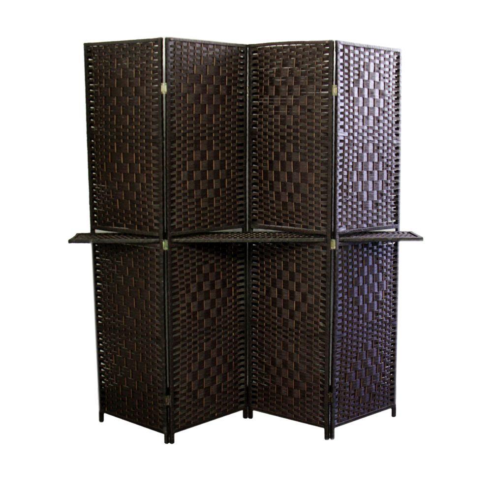 Ore International 5 9 Ft Espresso 4 Panel Room Divider Fw0676y Espresso 4 Panel Room Divider