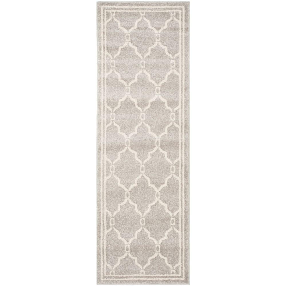 2 X 15 Runner Outdoor Rugs The Home Depot Amherst Light Gray Ivory 2 Ft X 15 Indoor Outdoor Runner