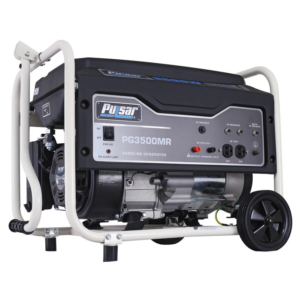 UPC 814726021139 product image for Pulsar 3,500-Watt/3,000-Watt Recoil Start Gasoline Powered Portable Generator wi | upcitemdb.com