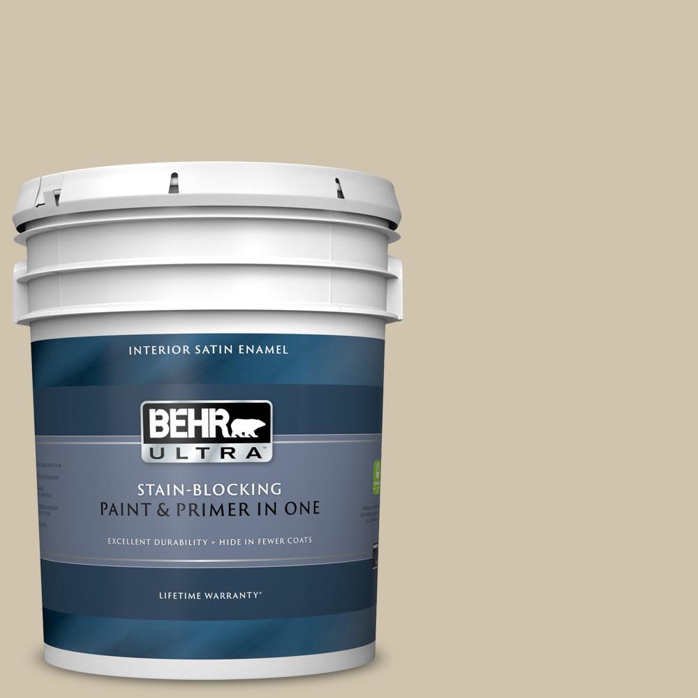 BEHR ULTRA 5 gal. Home Decorators Collection HDCNT18 Yuma Sand Satin Enamel Interior Paint