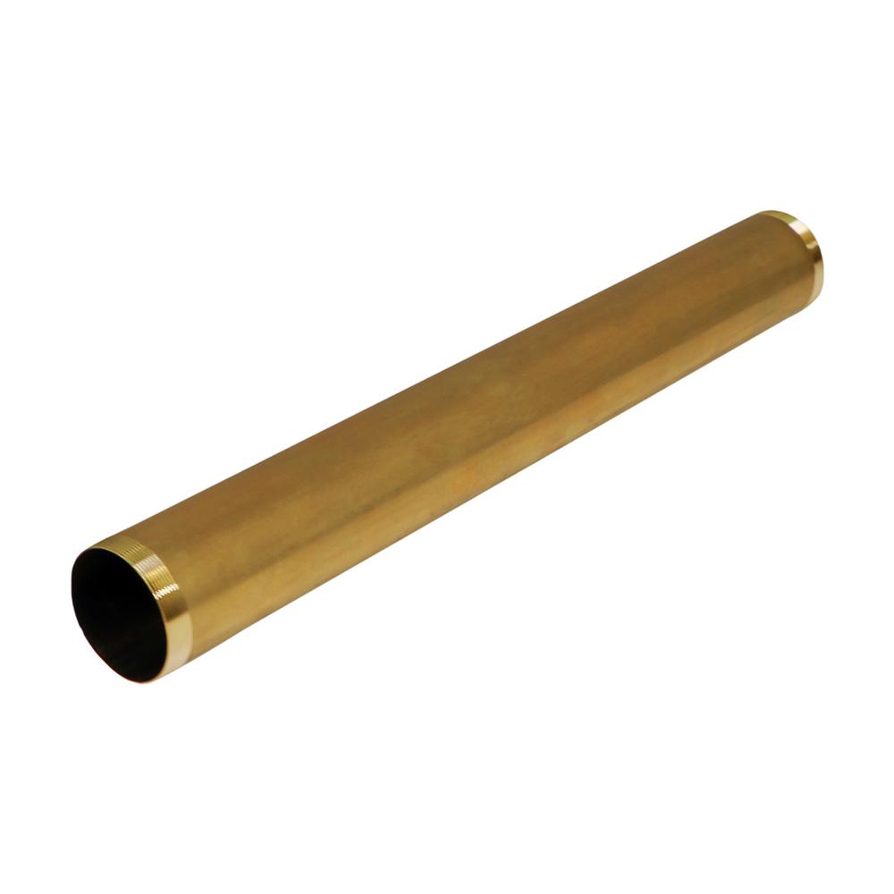The Plumber's Choice 11/2 in. x 12 in. Brass Threaded Tube for Tubular