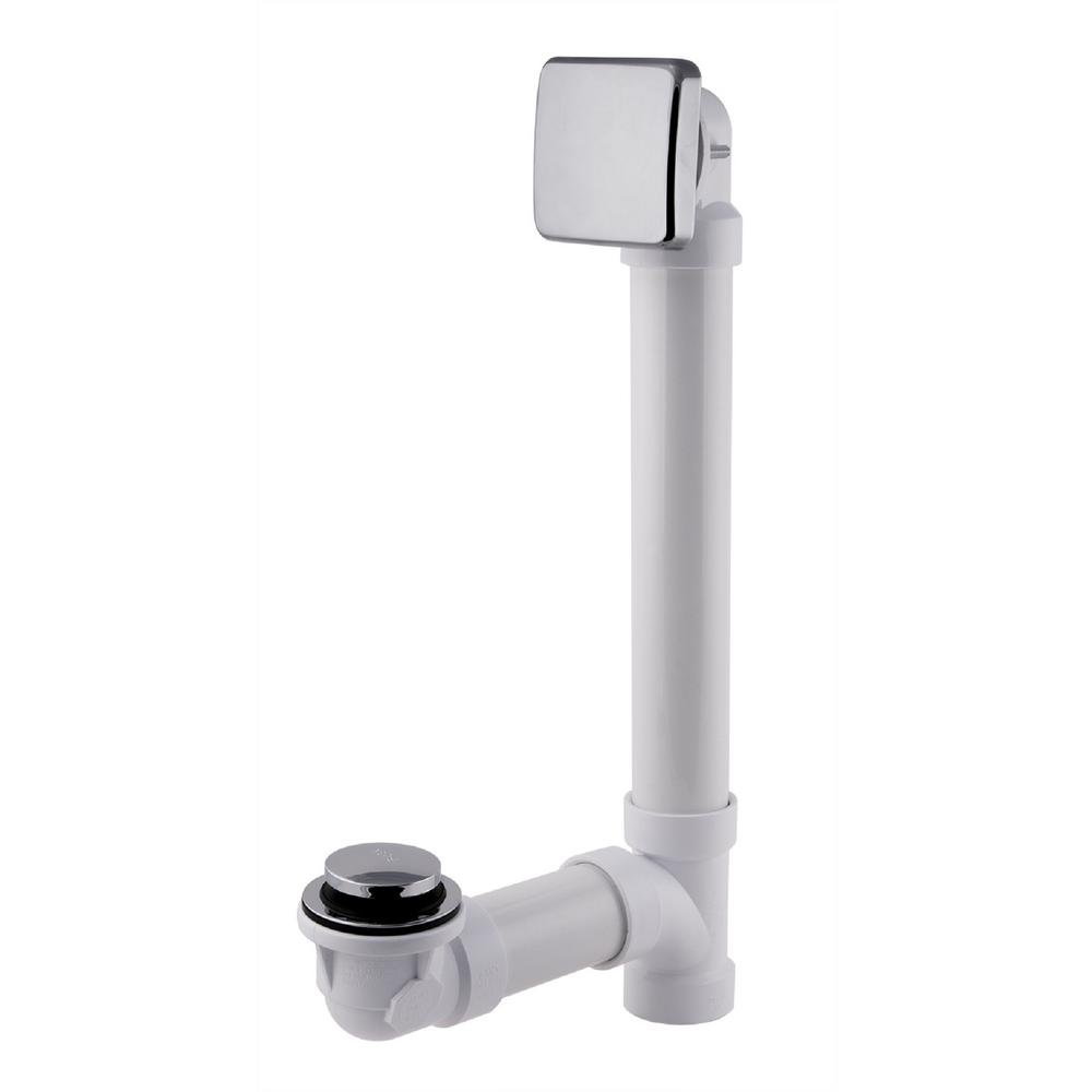 Hudson Brass Works Ez Touch Sch 40 Pvc Square Faceplate Tub Waste And Overflow Bath Drain Chrome