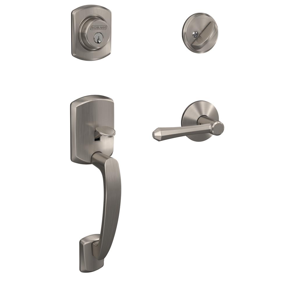 Schlage Custom Greenwich Satin Nickel Single Cylinder Door Handleset
