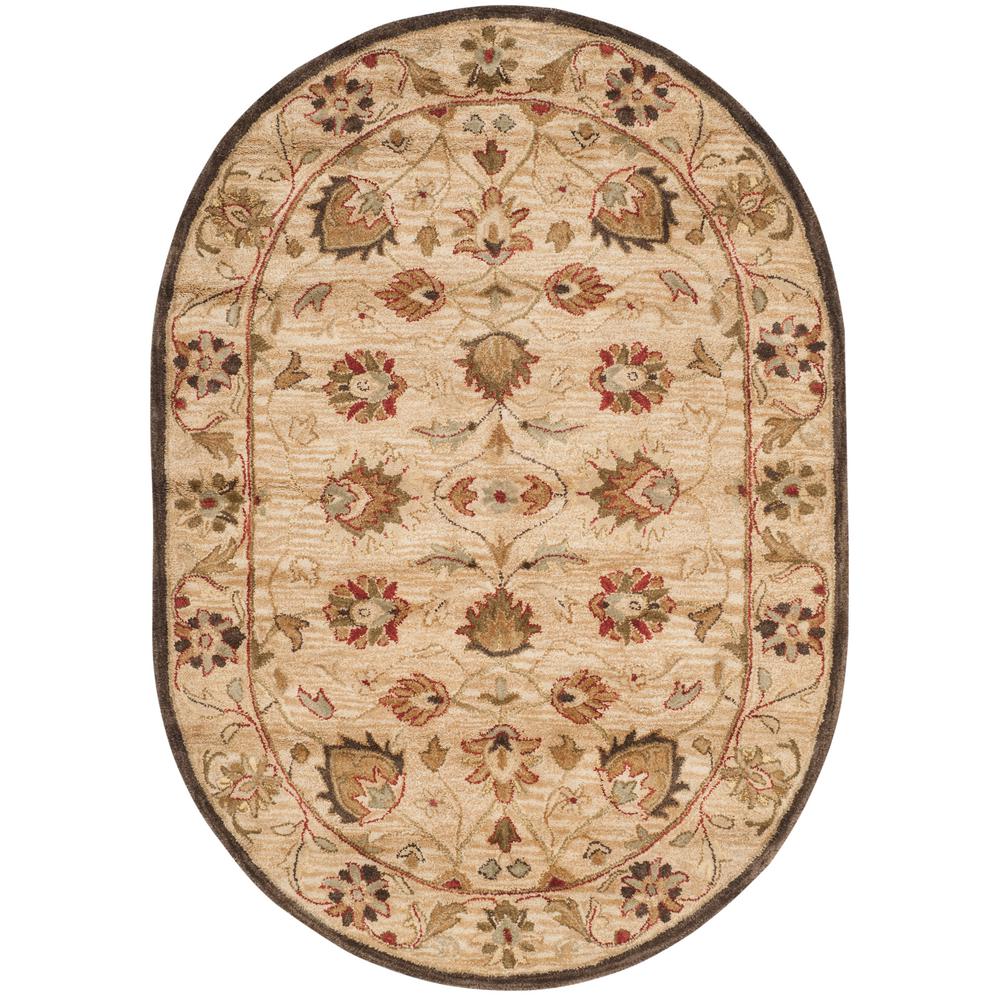 Oval Tufted Area Rugs The Home Depot Antiquity Beige 4 Ft 6 In X Oval