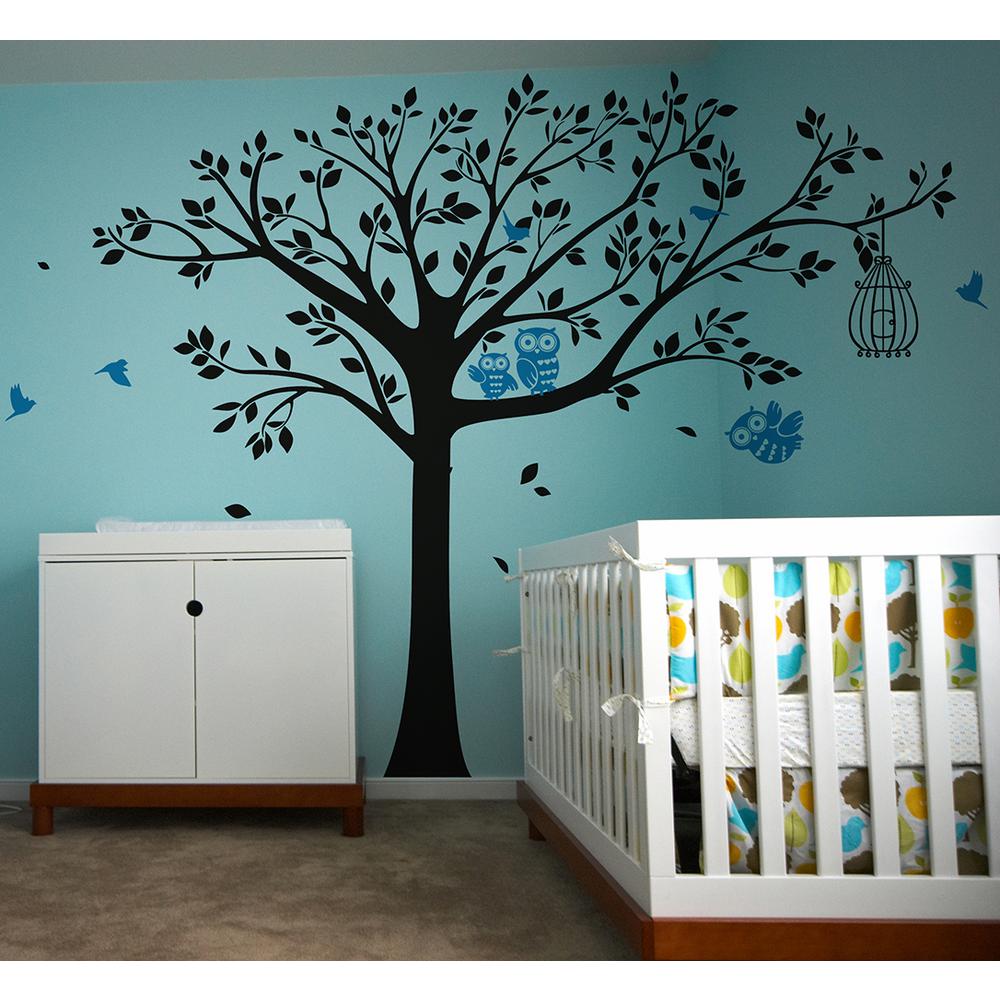 98 In X 80 Nursery Tree With Cute Owls Removable Wall Decal 98 In X 80 Nursery Tree With Cute Owls Removable Wall Decal