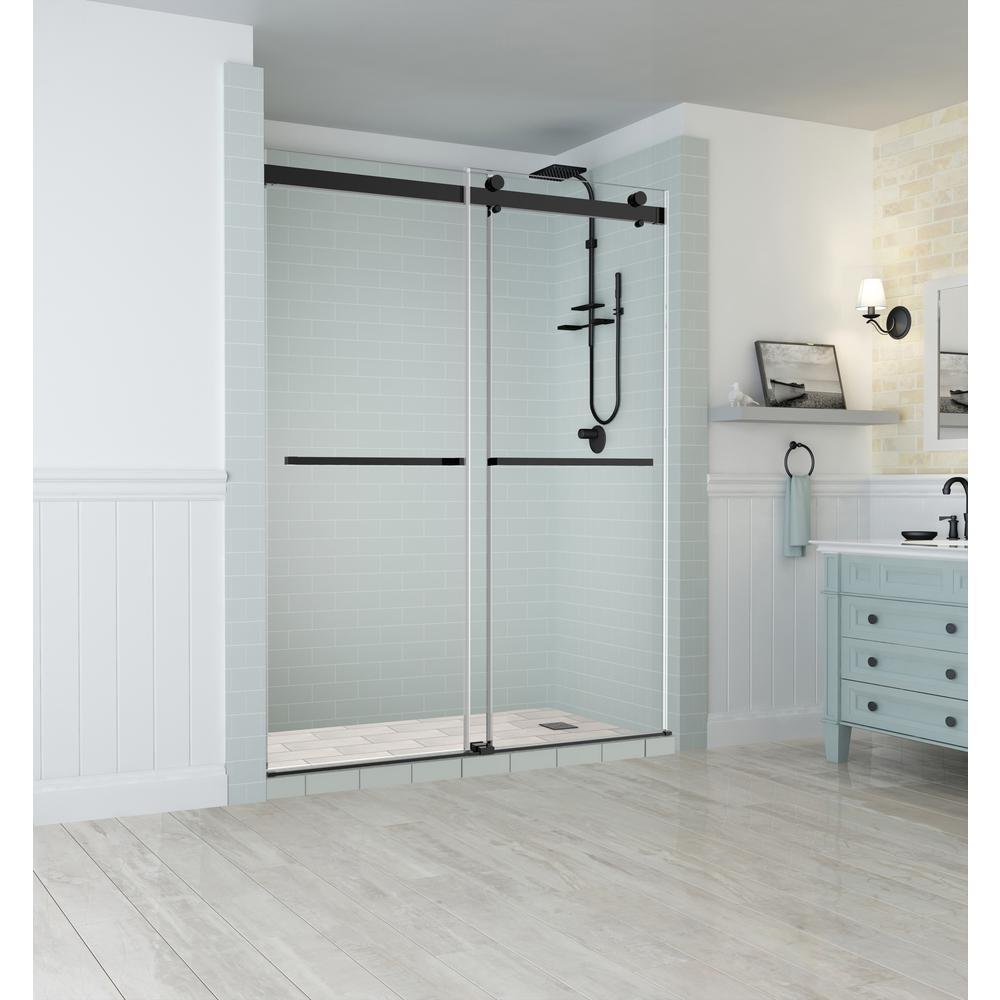 Aston Rivage 56 In To 60 In X 76 In Frameless Sliding Double