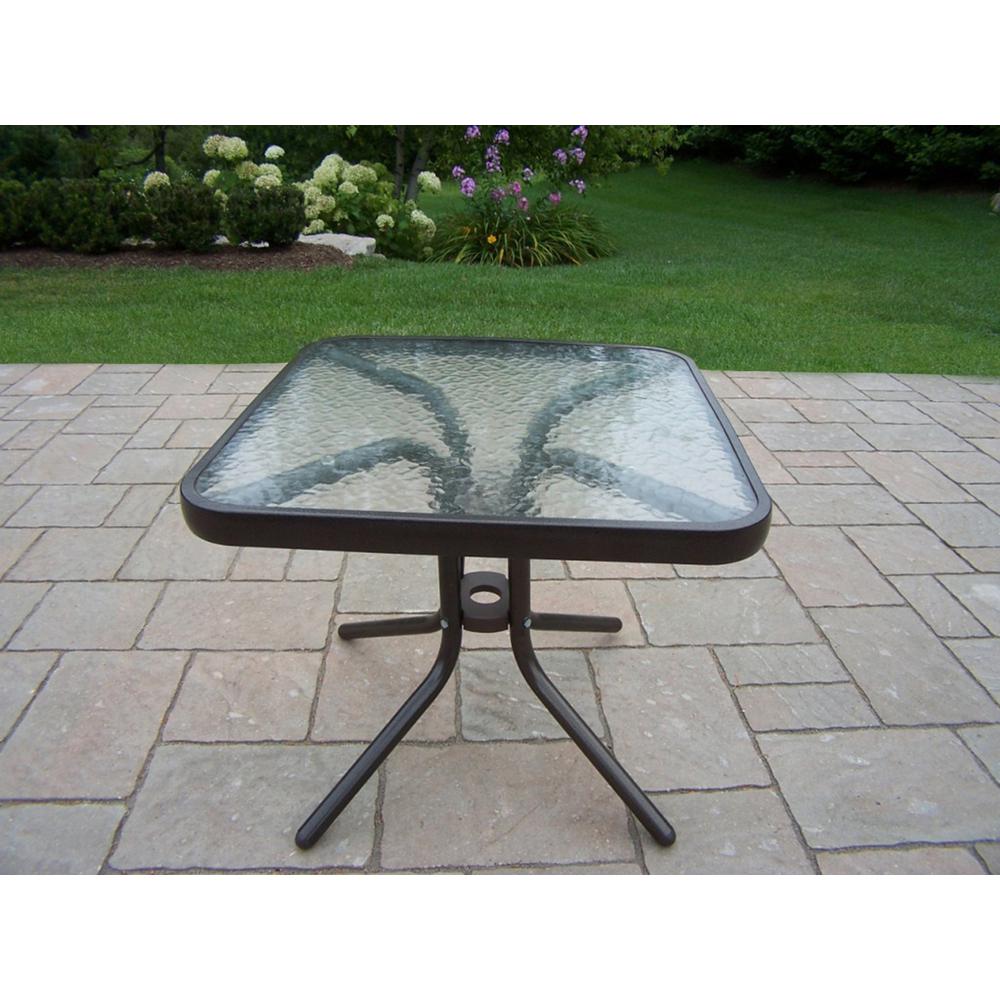 Oakland Living Glass Top Side Table Black 20 Inch Coffee Tables