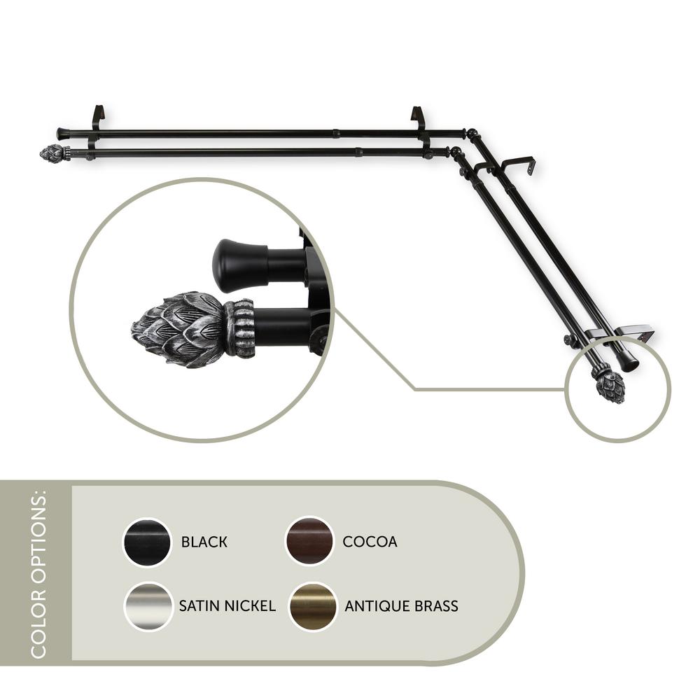 Rod Desyne 13 16 In Bay Window Double Curtain Rod In Black Awid